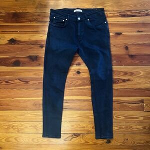 ZARA Black Skinny Jeans Men's 32x28 (fits 30x28) Stretch Denim